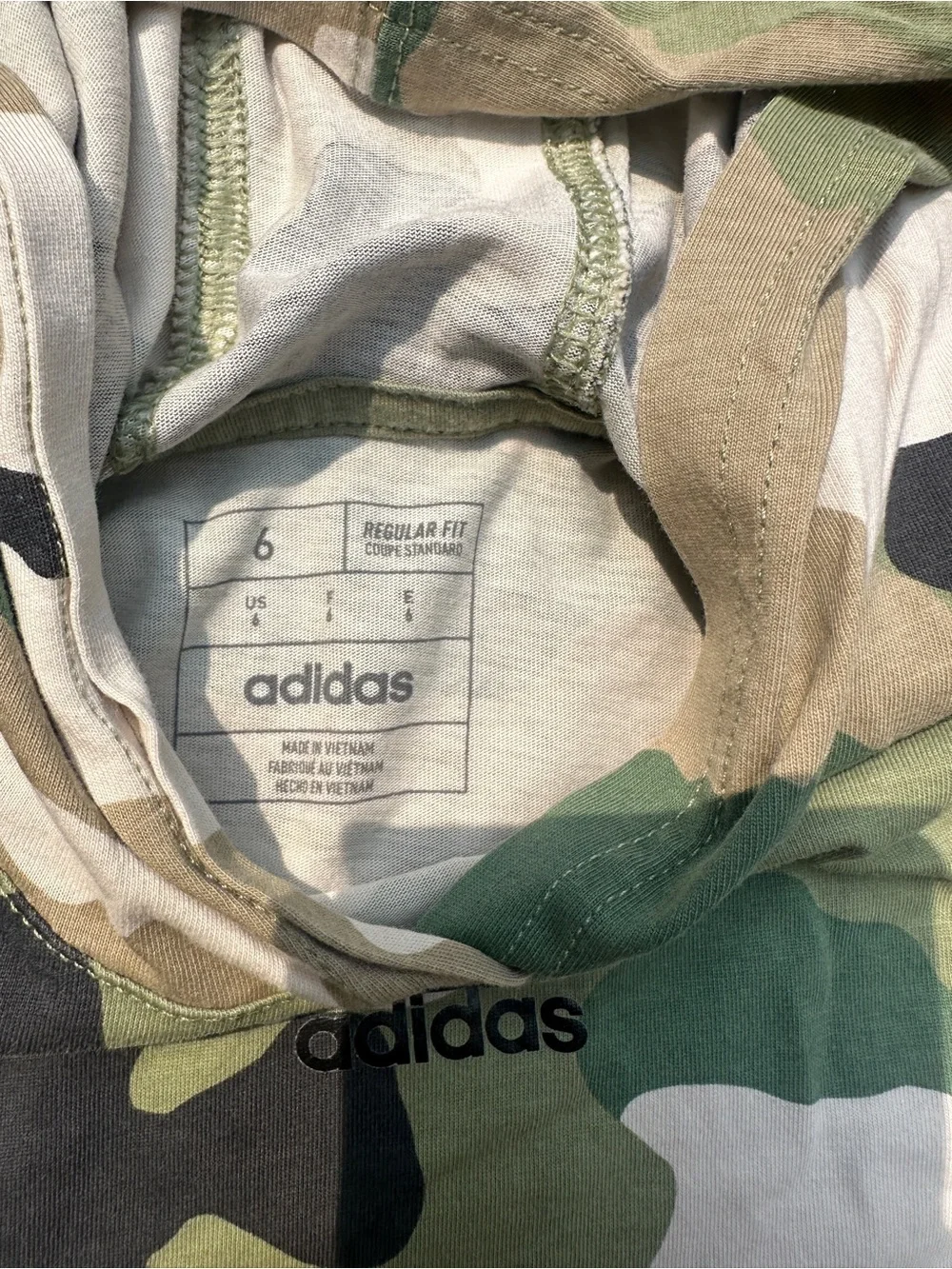 Adidas Boys Set Of Track Pants & Camo Hoodie Tshirt, Size 6